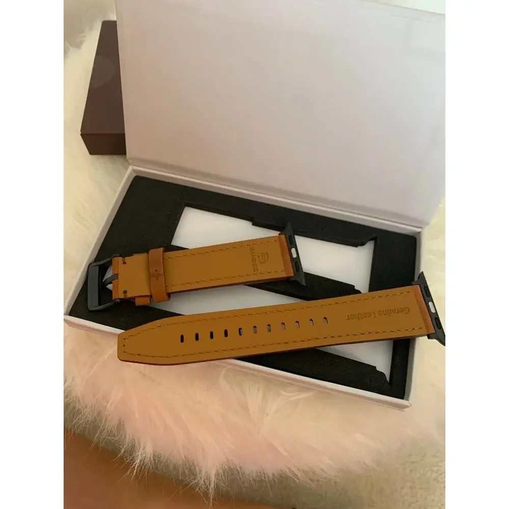 Vintage Leather Band Compatible with Apple Watch Band 44mm 45mm 49mm 42mm 41mm 4